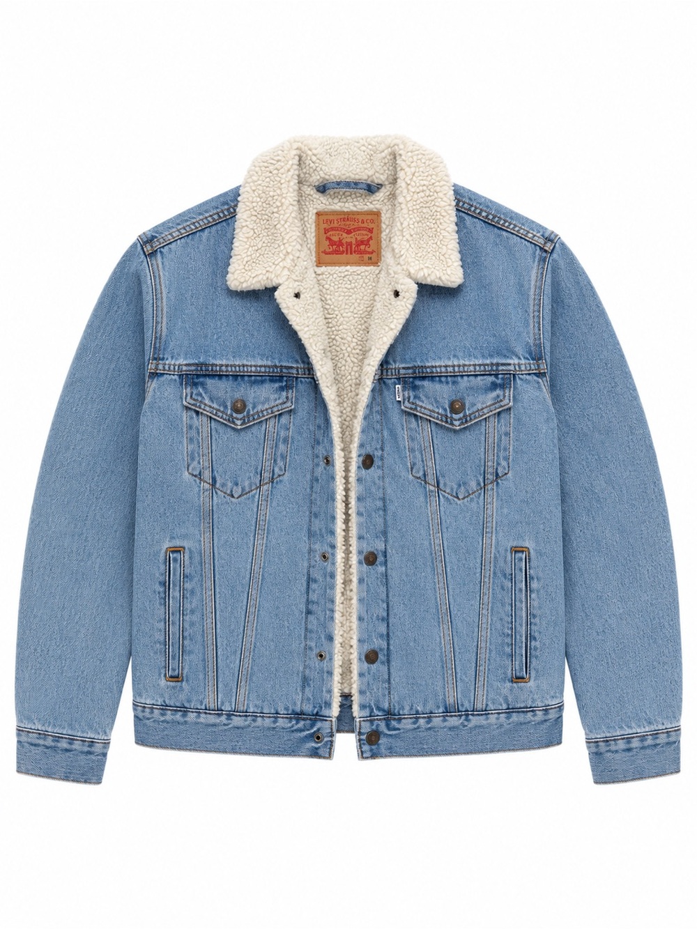 Levi’s Sherpa Lined Denim Trucker Jacket Medium Light Wash